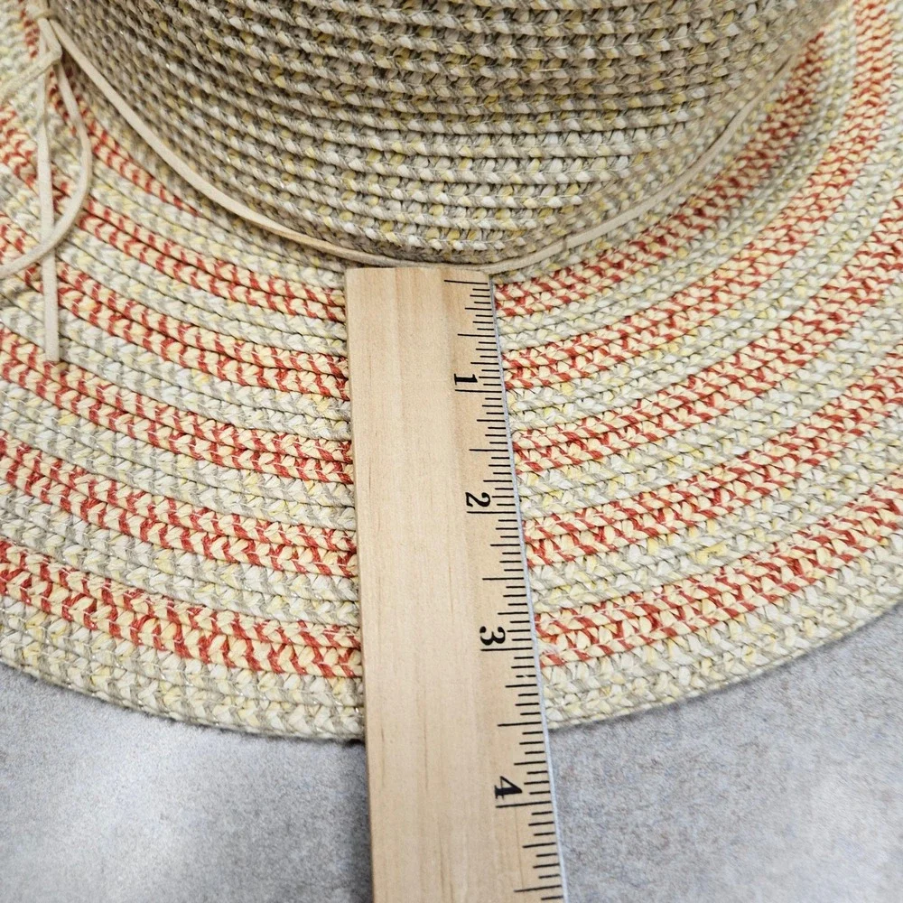 Sunday Afternoons Sun Hat Womens‎ OS Tan Orange Striped Wide Brim UPF 50+ Beach